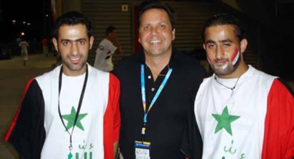 Don with the Iraqi soccer team