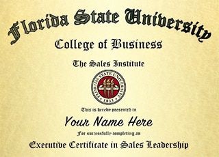 Florida State University College Of Business Certificate