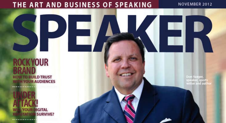 Don Yaeger featured on the front cover of Speaker Magazine!